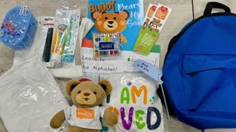 The Buddy Bags hold items such as pyjamas, toiletries, soft toys and books.