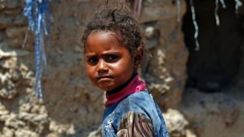 A Yemeni child at a camp for internally displaced persons on the outskirts of Sanaa. Photo: 15 April 2017