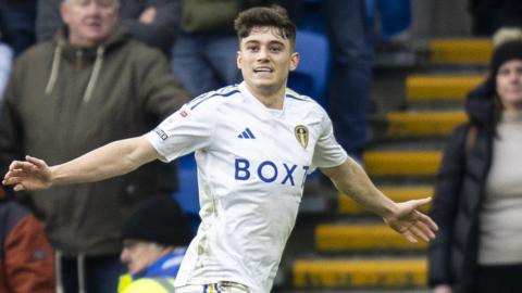 Daniel James celebrates his goal