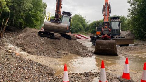 Landslide clean-up