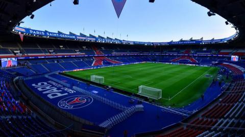 PSG's home ground of the Parc des Princes without any fans