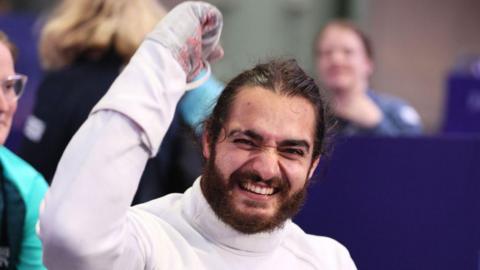 Dimitri Coutya punches the air in celebration