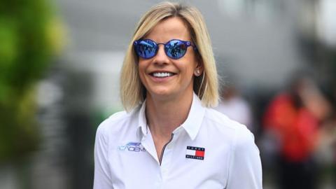 F1 Academy managing director Susie Wolff in the paddock before a race in Singapore