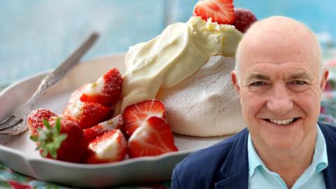 Rick Stein and Strawberries and cream meringues
