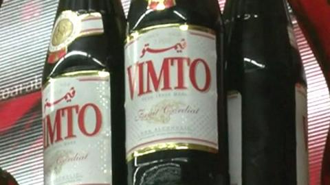 Vimto on shelf in supermarket