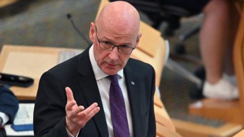 First Minister John Swinney during First Minister's Questions in the Scottish Parliament, on May 30, 2024 