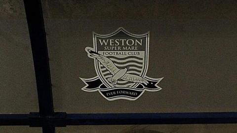Weston-super-Mare club badge in dugout