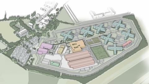 Plan of proposed new prison