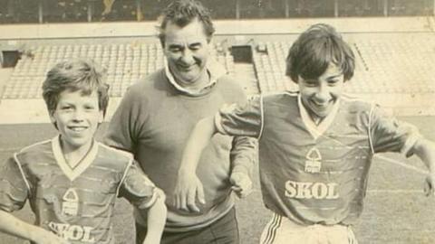 Craig and Aaron Bromfield with Brian Clough