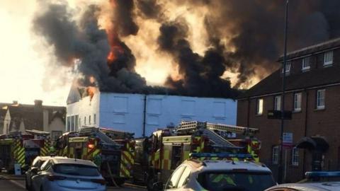 Warehouse fire in Ware