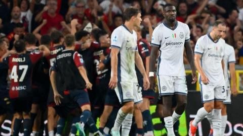 Dejected Inter Milan players