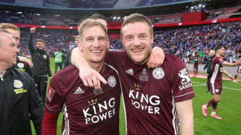 Marc Albrighton and Jamie Vardy