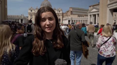 BBC reporter Sofia Bettiza in St Peter's Square