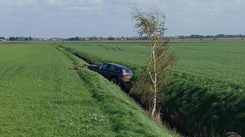 Car in a ditch