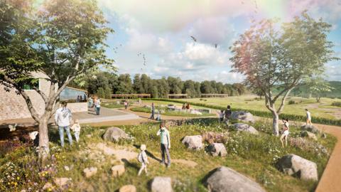 A CGI image of the proposed Wild Rutland visitor centre