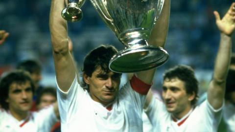 Steaua Bucharest lift the European Cup