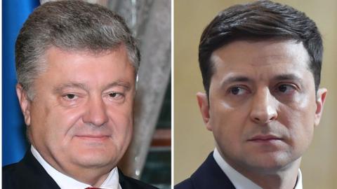 President Petro Poroshenko and Volodymyr Zelensky