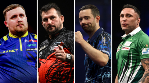 (Left to right) Luke Littler, Jonny Clayton, Luke Humphries and Gerwyn Price