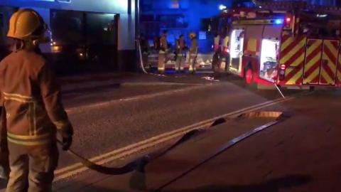 Eight fire appliances attended the scene