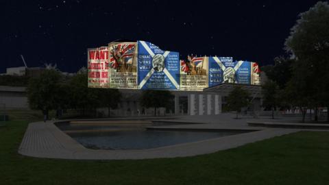 Artist's impression of projection on Holyrood building