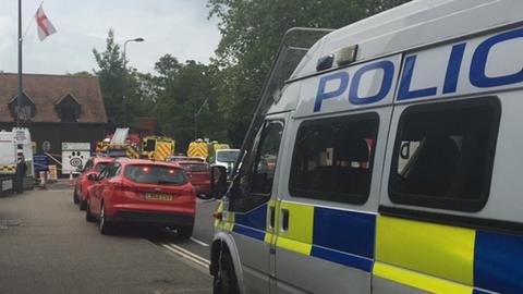 Buildings were evacuated and a cordon was put in place in Stratton Way