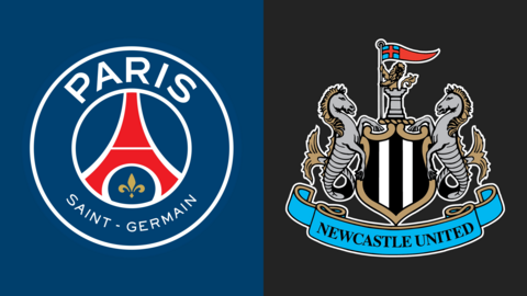 Paris St-Germain and Newcastle United club badges