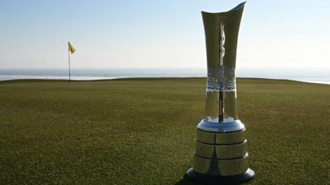 The AIG Women's Open trophy pictured at Royal Porthcawl
