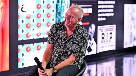 Norman Cook, also known as Fatboy Slim, speaks during the "It Ain't Over Until The Fatboy Sings" Book Launch