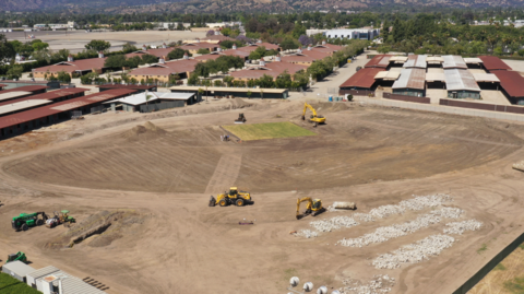 Construction begins on the square and outfield at the LA 2028 cricket venue in Pomona 