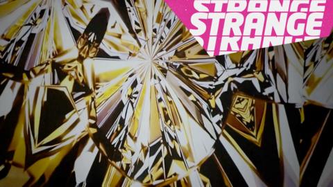 Abstract digital art and the Strange logo