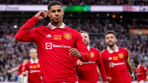 Marcus Rashford celebrates