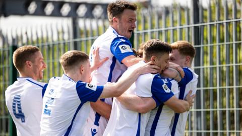 Llantwit Major players celebrate