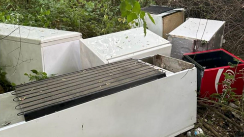 Fly-tipped fridges