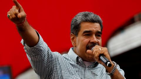 Venezuelan President Nicolás Maduro (28 Aug 24) at victory rally after election