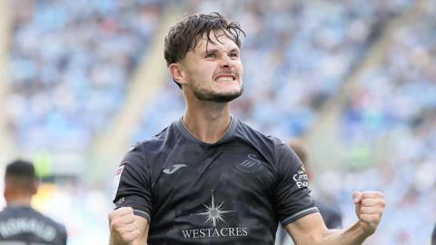 Liam Cullen celebrates at Coventry earlier this season