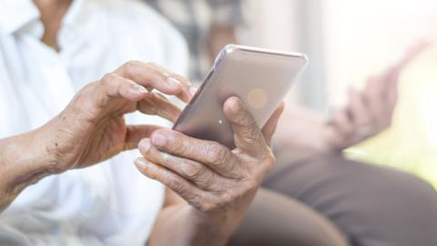 A woman on a smartphone