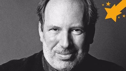 Black and white image of composer Hans Zimmer