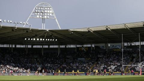 Hull FC playing at their MKM Stadium home