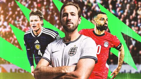 Harry Kane, Scott McTominay and Mohamed Salah