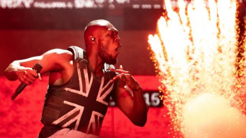 Stormzy performing at Glastonbury in 2019