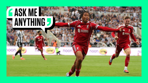 Rio Ngumoha celebrates scoring Liverpool's winner 