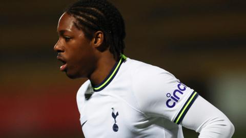 Jaden Williams playing for Tottenham's Under-21 side