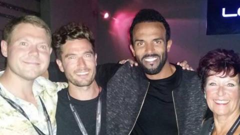 Ben Kouijzer with Craig David (both centre), flanked by the music agent's brother Christiaan and mother Jean