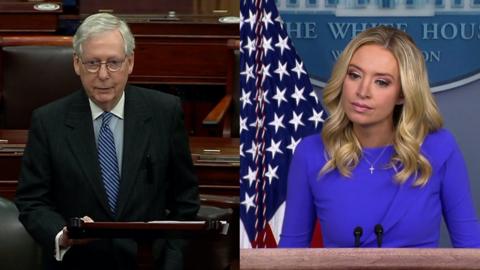 Composite of Mitch McConnell and Kayleigh McEnany