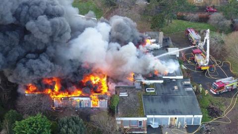 Aerial picture of fire