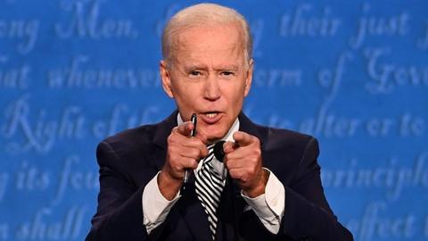 Joe Biden accused President Trump of lying about the issues around Covid-19 in the first US election debate.