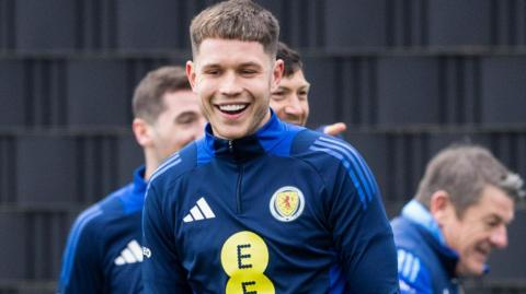 George Hirst in Scotland training kit