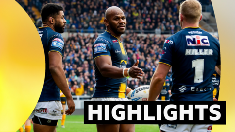 Leeds' Maika Sivo scores his second try of the match against Castleford