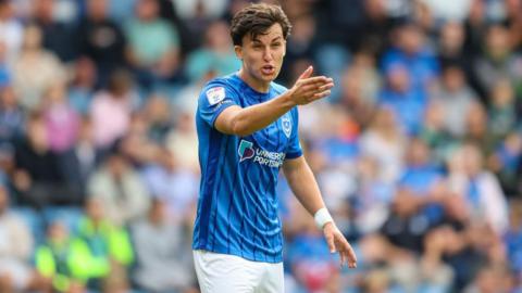 Tom McIntyre of Portsmouth during the Championship match between Portsmouth FC and West Bromwich Albion FC at Fratton Park.