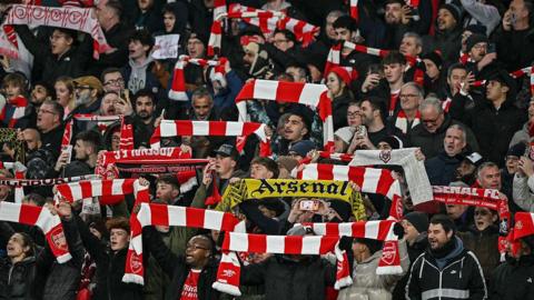Arsenal supporters in the stadium